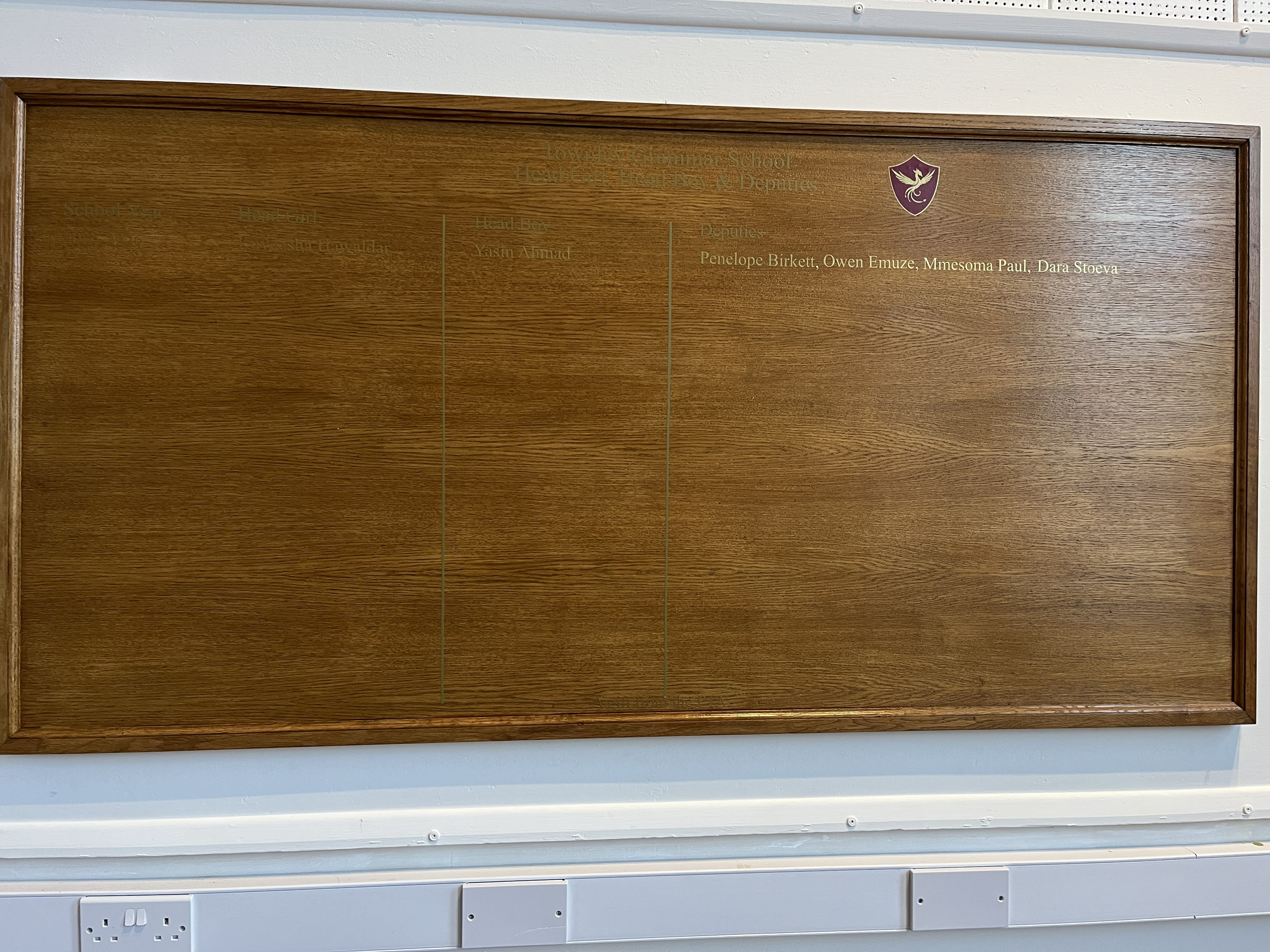 New honours board